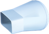 Reductie PVC de la rectangular 55x110mm la rotung fi 100mm