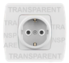 Priza schuko policarbonat transparenta